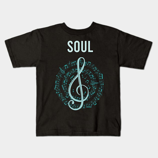 Music Note Circle Soul Kids T-Shirt by Hanh Tay